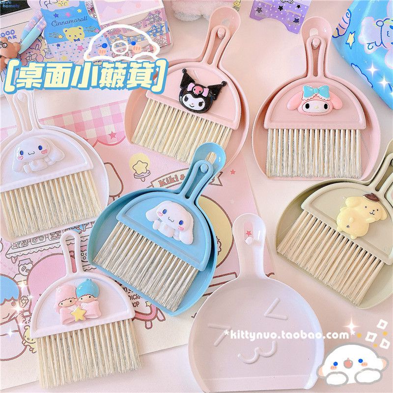 Sanrio desktop mini broom set cartoon kuromi my melody cinnamoroll