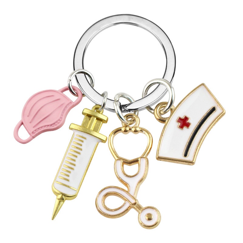 Nurse Doctor mask key chain medical and ambulance personnel key ring ...