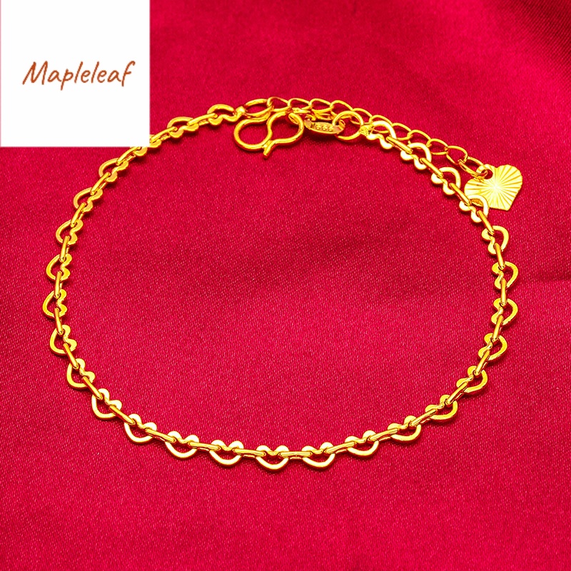 Original 18K Saudi gold pawnable 2023 New Women's Love Snap Connected