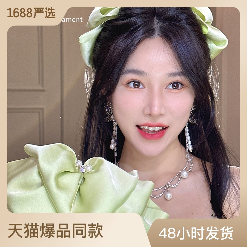 Bow Pearl Flat Spring Clip Hair Accessories Ponytail Hair Clip Light