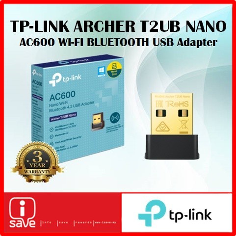 TP-LINK ARCHER T2UB NANO AC600 WI-FI BLUETOOTH 4.2 WIRELESS USB ADAPTER ...