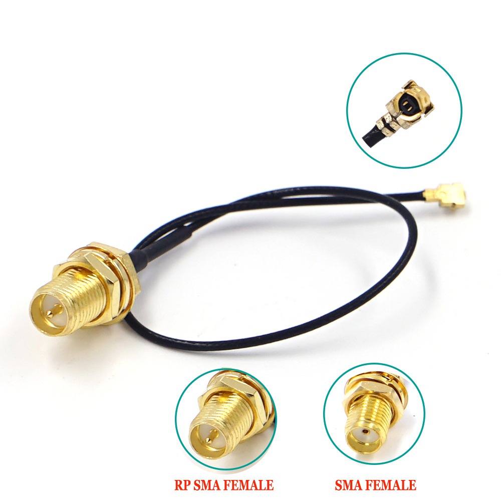 Superbat 6 inch Mini PCI naar SMA Vrouwelijke Low Loss Coaxiale Kabel voor Draadloze Routers Mini PCIe Kaarten Netwerk Extension Schot Pigtail PCI WiFi WAN Repeater 2-Pack