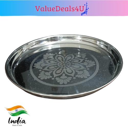 [Made in India] Stainless Steel Dinner Plates with Mirror Finish 4 Sizes Shopee Malaysia