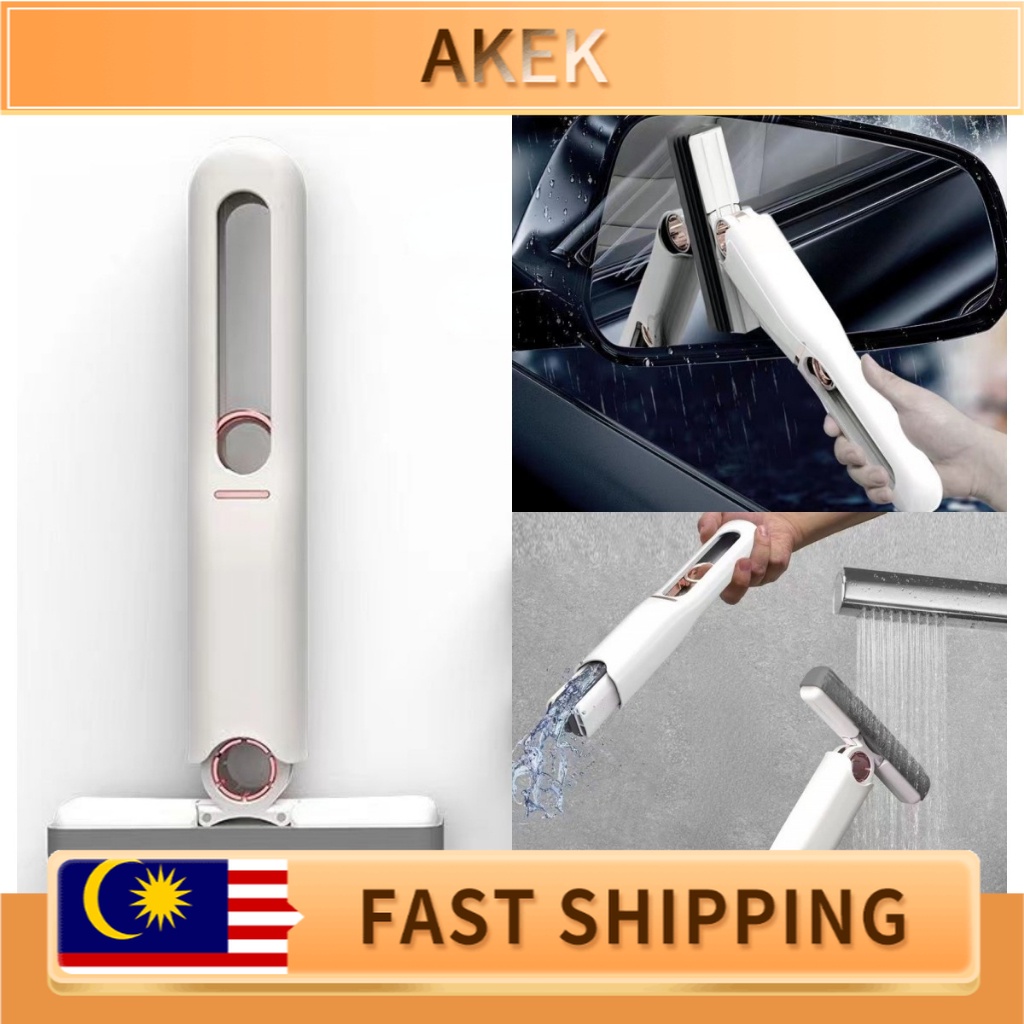 Self-Squeezing Mini Mop With 2 Cloths - Portable Small Mop For Floors, Bathroom, Kitchen & Car