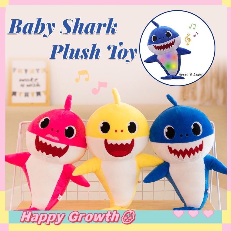 Singing Plush Toy Flash Sharks Babe Feel Soft Music Sound Doll Stuffed Plush Baby Toys Anak