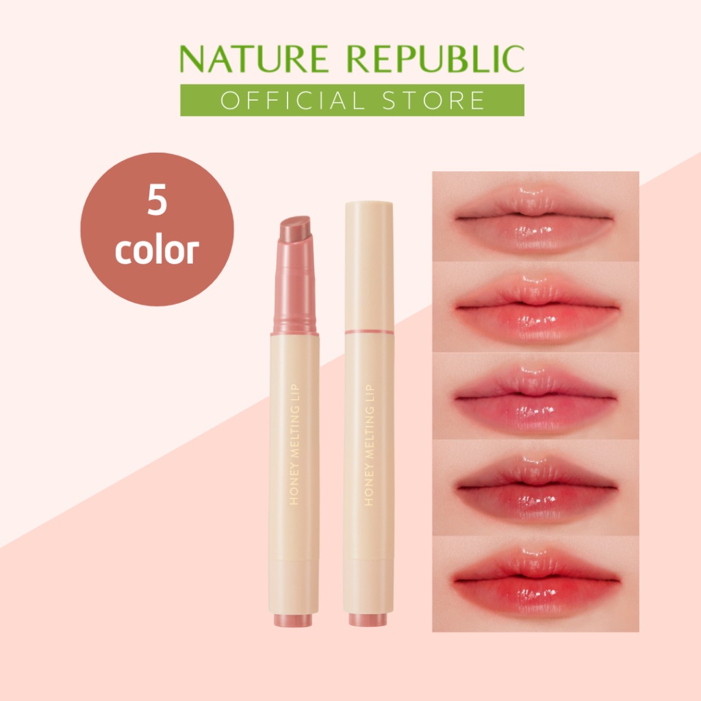 [Nature Republic] Honey Melting Color Lip Stick Lip Balm_2.7g | Shopee 