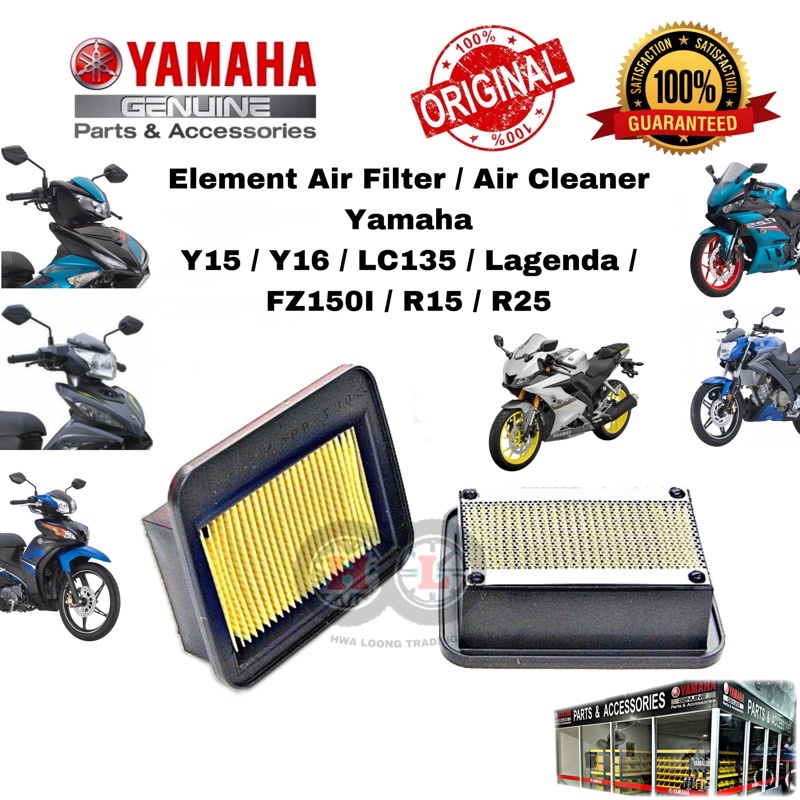 YAMAHA AIR FILTER Y15/Y16/LC135/SRL LAGENDA/Y125/FZ150I/R15/R25/MT25 ORIGINAL (AIR CLEANER