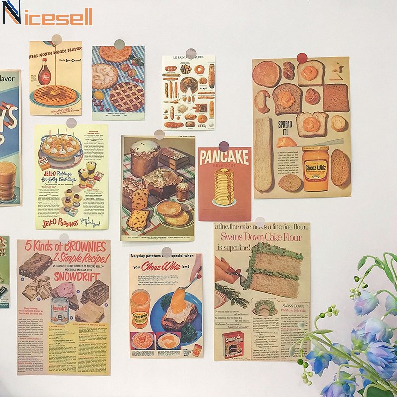 1Set Retro Poster Card Wall Decoration Card Ins Photo Background Cards ...