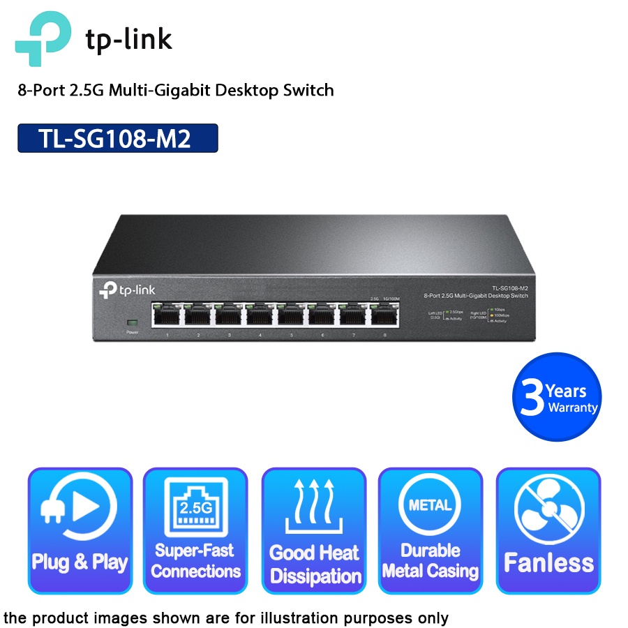 TP-Link TL-SG108-M2 8 Port 2.5G Multi-gigabit Desktop Network Switch ...