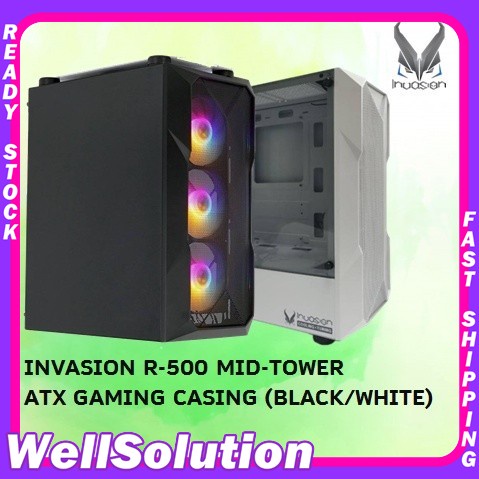 INVASION R-500 MID-TOWER ATX GAMING CASING [ R500 ] | Shopee Malaysia