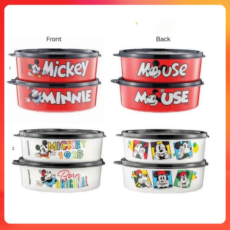 Tupperware 700ml Mickey & Minnie Handy Bowl Limited Edition Red Merah ...