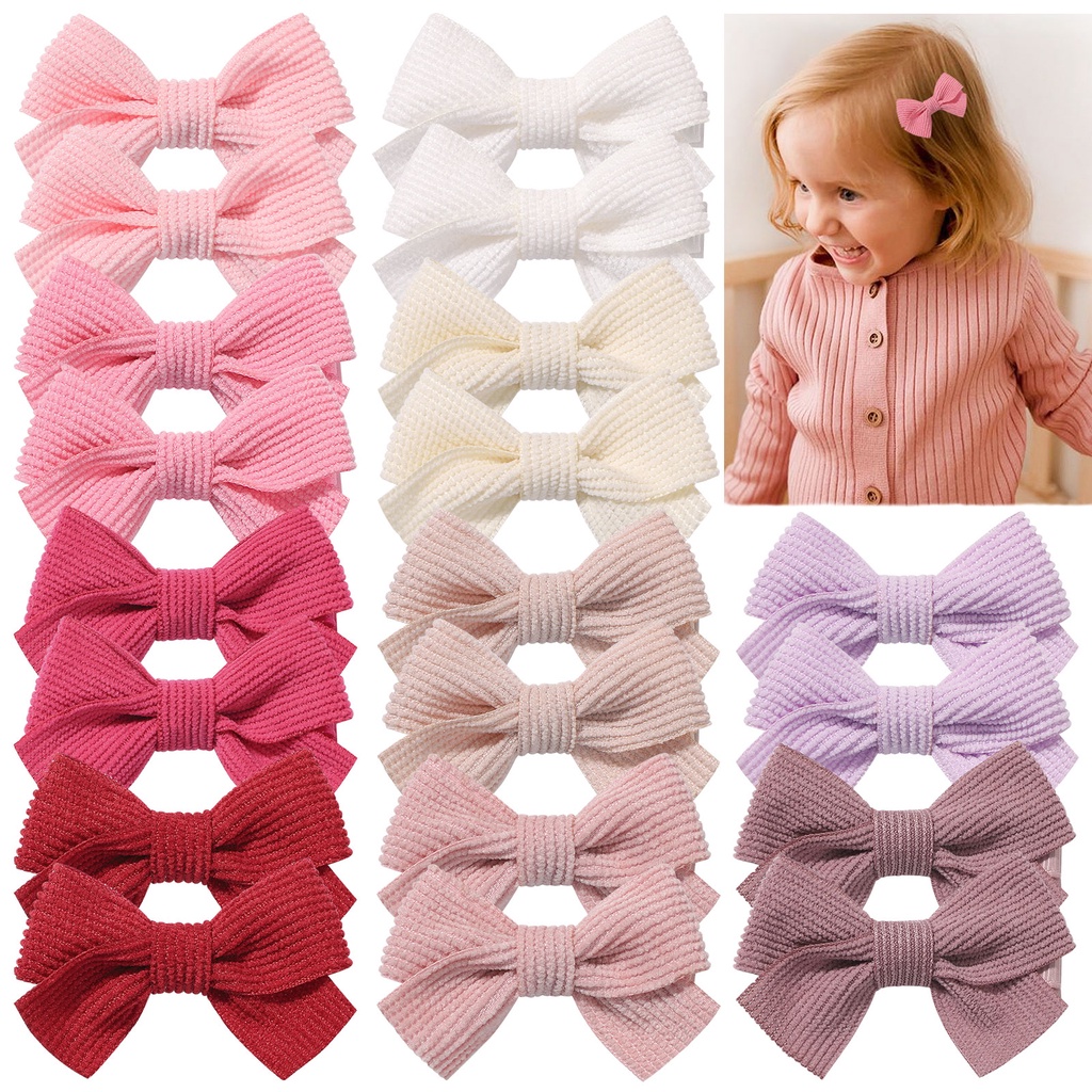 1Pcs Baby Girls Princess Hairpins Hair Bows Corduroy Safe Hair Clips