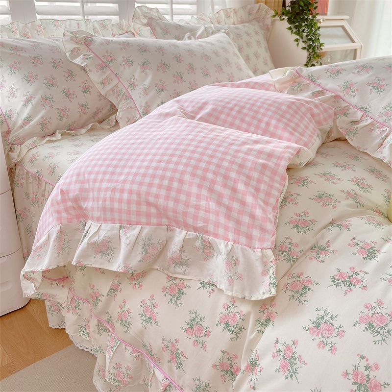 【IN STOCK】4 IN 1 100 Cotton Korean INS Style Floral Print Bed Sheet