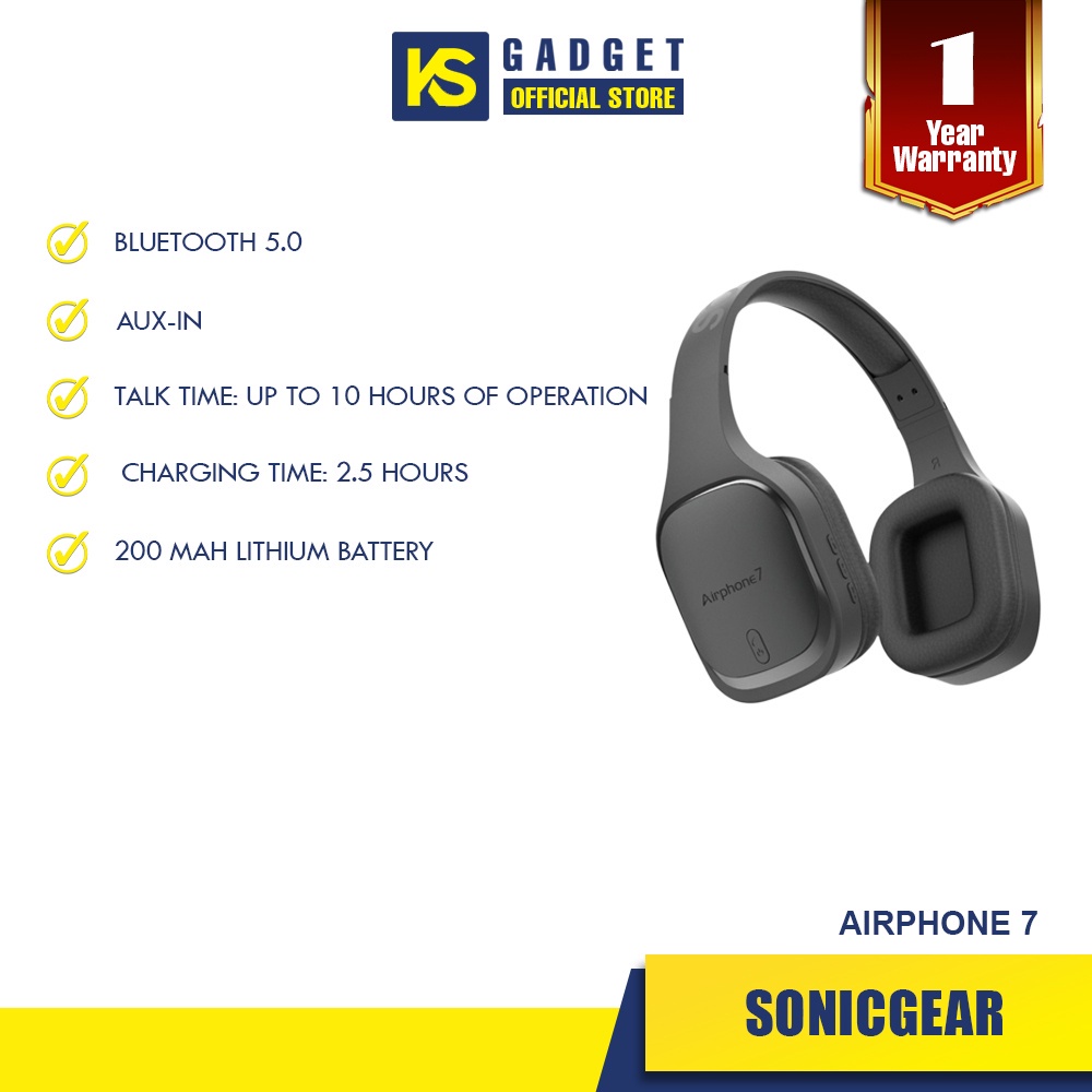 Sonicgear airphone 7 online bluetooth headphones