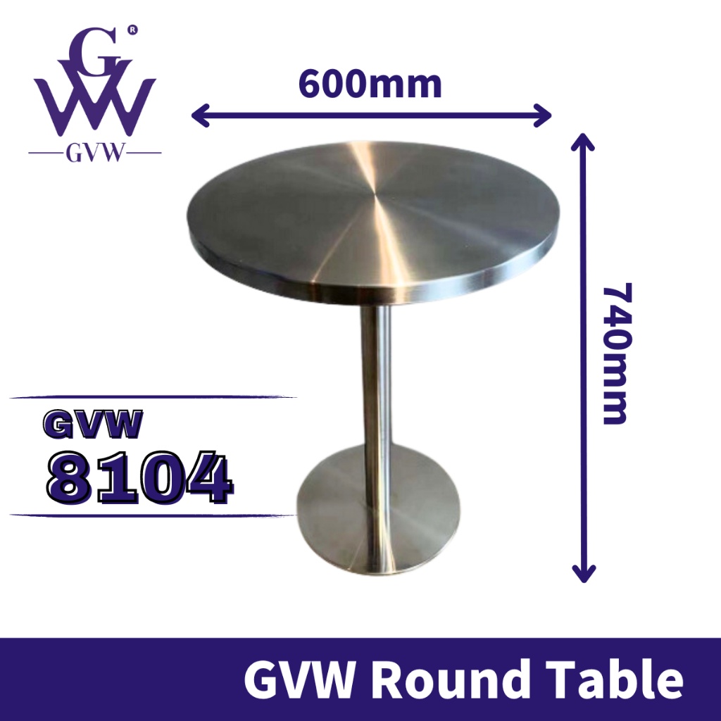 GVW【Round Table】Meja Stainless Steel Working Table Meja Dapur Dining ...