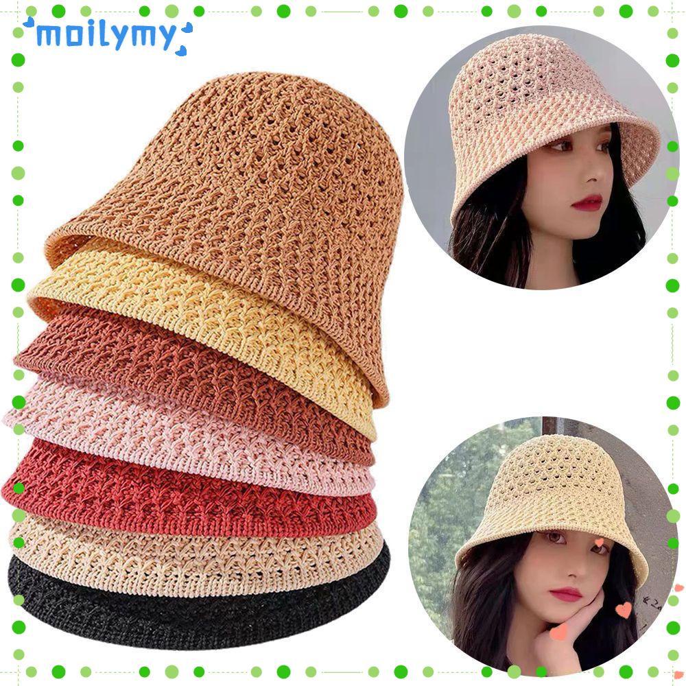 MOILY Summer Beach Cap Soft Fisherman Hats Bucket Hat Ventilation Wide