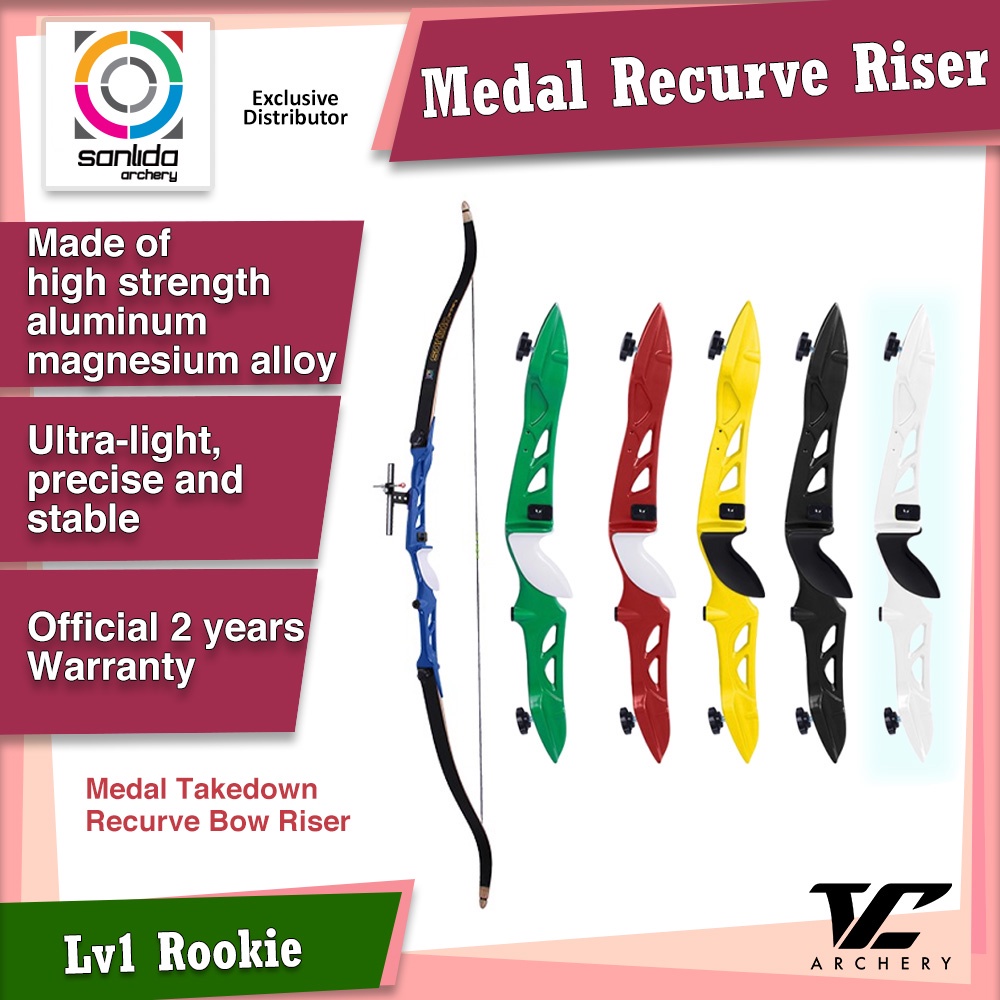 V Club Archery Sanlida Medal Recurve Bow Riser Left / Right Handed