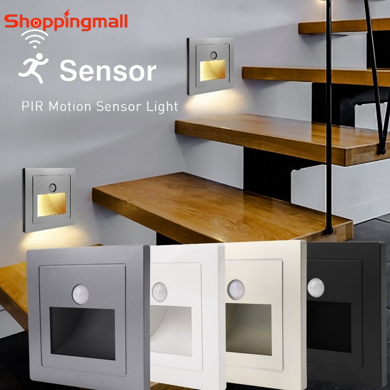 [Sunshine] 4 Colors Square LED Recessed Wall Sconce Lamp/PIR Sensor