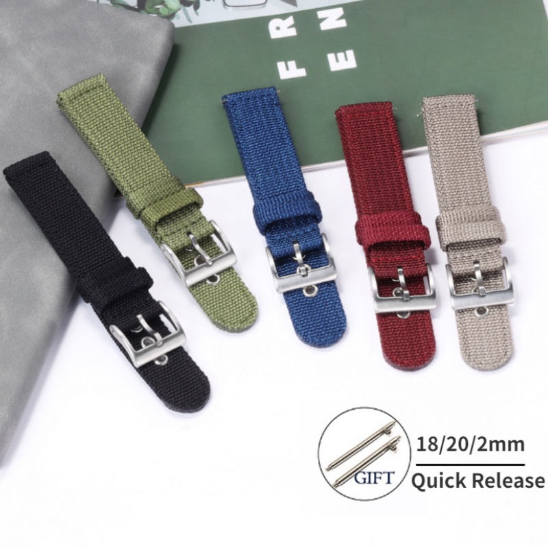 Canvas Nylon Watch Strap 18mm 20mm 22mm for Seiko for Tissot Quick ...