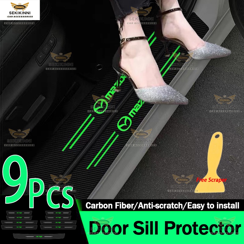 9Pieces Mazda Door Sill Protector Car Luminous Side Step Sill Strip