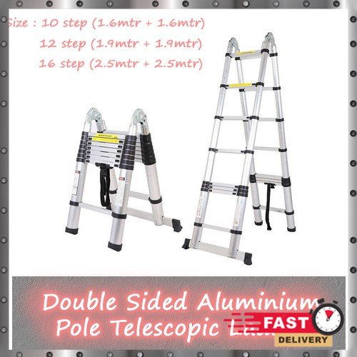Double Sided / SINGLE Extendable Foldable Aluminium Telescopic Pole ...