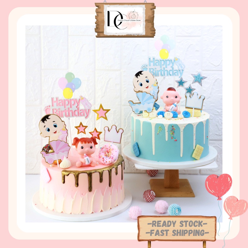 Newborn Baby Full Moon 100 days Baby Shower Cute Baby Boy/Girl Cake ...