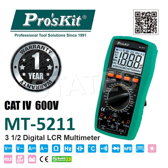 Pro'sKit MT-5211 3½ Digital LCR Multimeter (Taiwan) | Shopee Malaysia