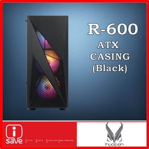 INVASION R-600 / R600 Mesh Front Panel Mid Tower ATX Gaming Casing with ...