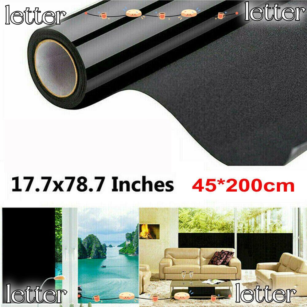 LETTER Removable Black Window Film Privacy Room Tint Reusable Sticker