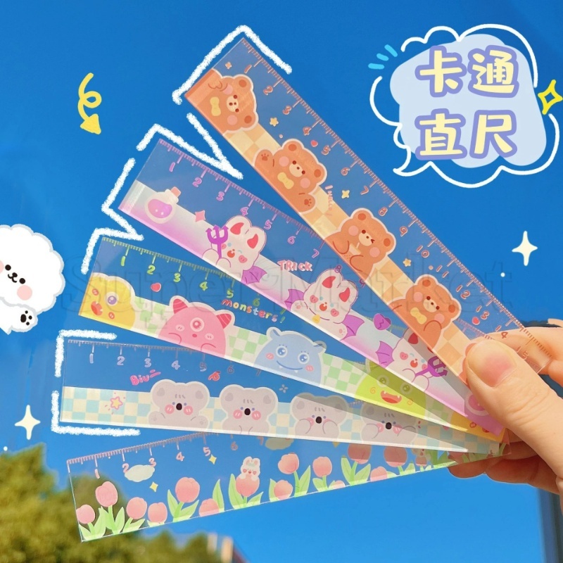 Stationery 15cm Drawing Tool Bear rabbit Student Cartoon Rulers ...