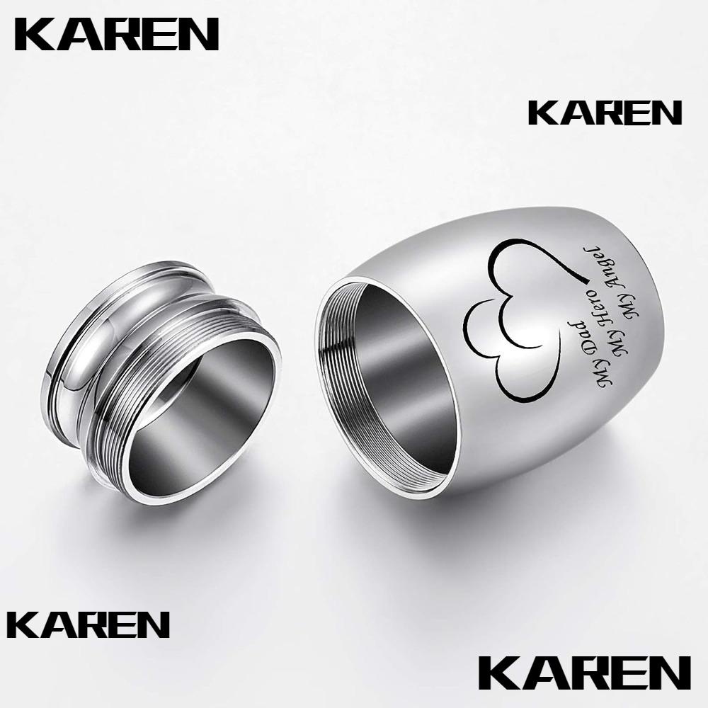 KAREN1 Cremation Funeral Urn, Stainless Steel Silver Mini Cremation Urn