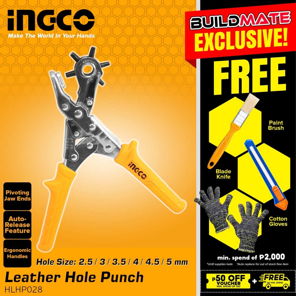 INGCO WADFOW Leather Holes Punch Pliers 1.8M Revolving Leather Hole
