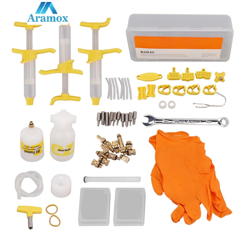 Aramox Bleeder Hydraulic Disc Brake Bleed Kit Quick Coupling Bike Brake Bleed Kit Accurate Size