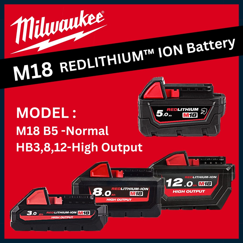 Milwaukee M18 Battery / Heavy Duty Battery / Rechargeable Battery