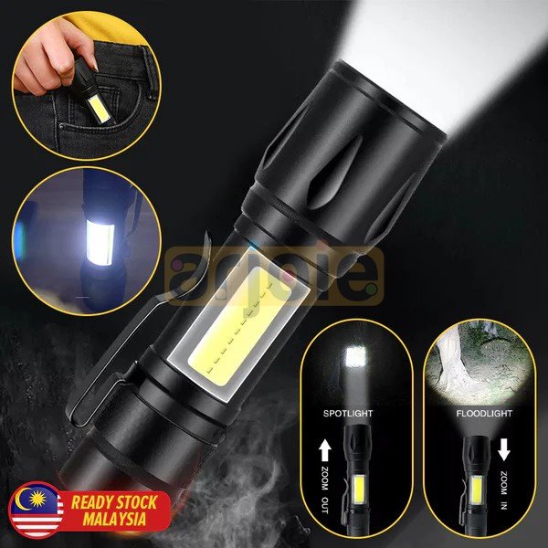 Arjoie USB Rechargeable LED Torch Light / Lampu Suluh LED USB / USB ...