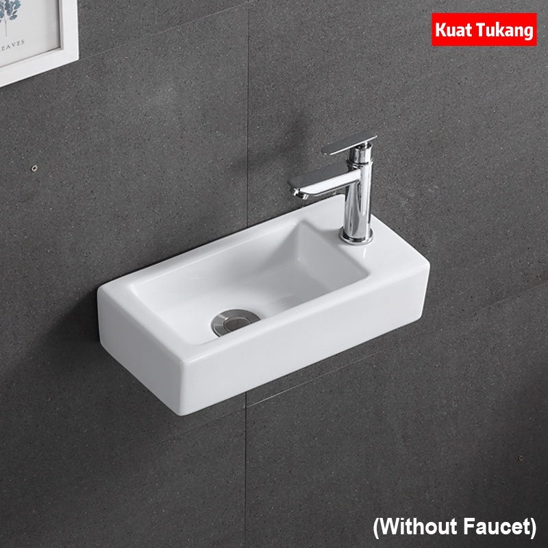 Compact Small Square Wall Hang Ceramic Basin Sink / toilet sinki kecil ...