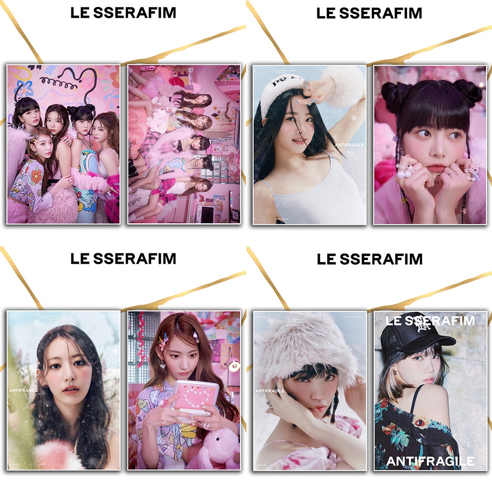 Kpop Le Sserafim Antifragile Fearless Sticker Poster Photocards Id Photo Hd Collective Card Post