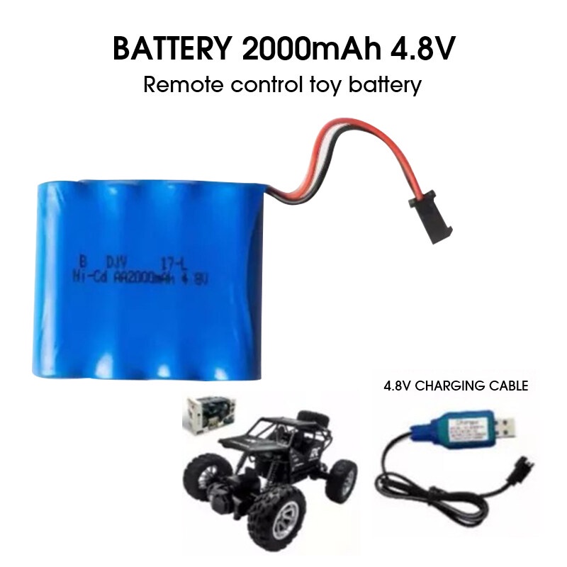 RC Remote Control Car Rechargeable Battery 4.8V 2000MAH Charging Cable