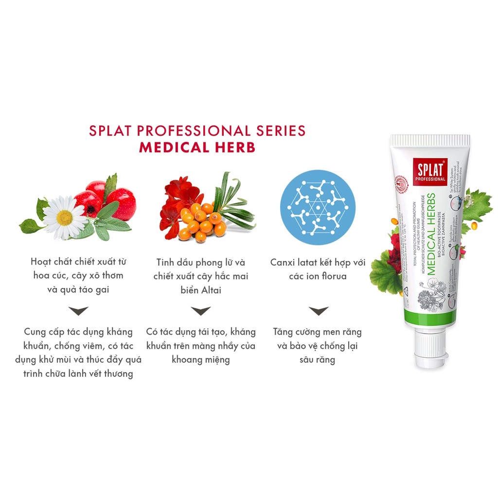 Splat Medical Herbs Professional series Toothpaste contains many ...