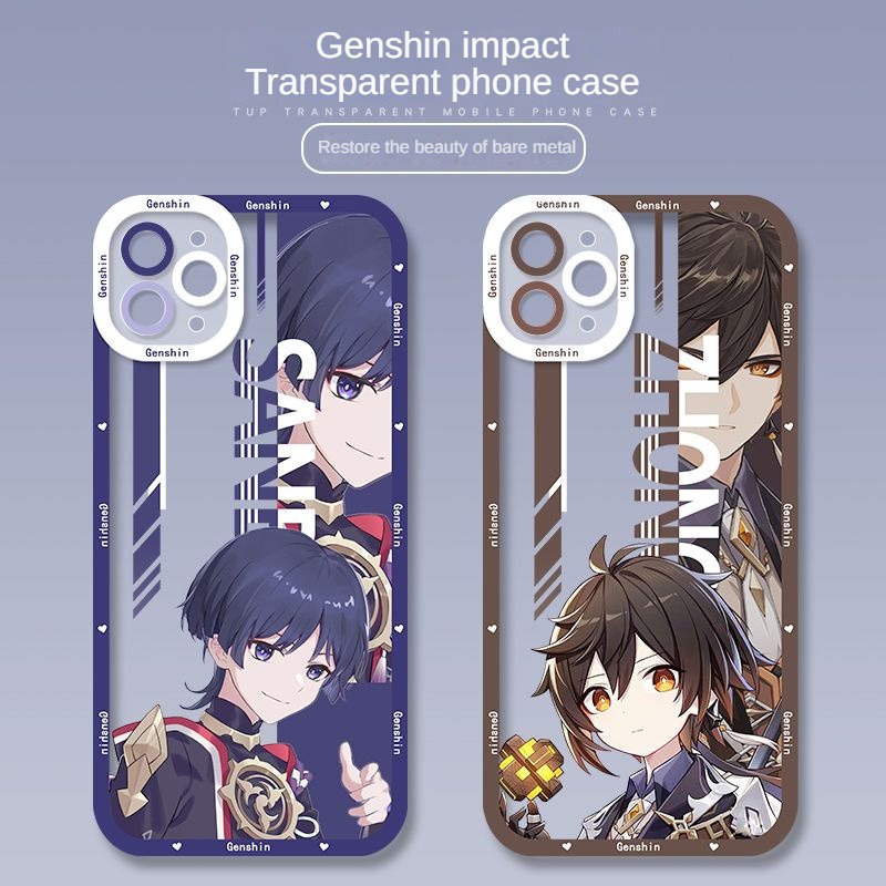 Genshin impact Transparency phone case Scaramouche Nahida Zhongli