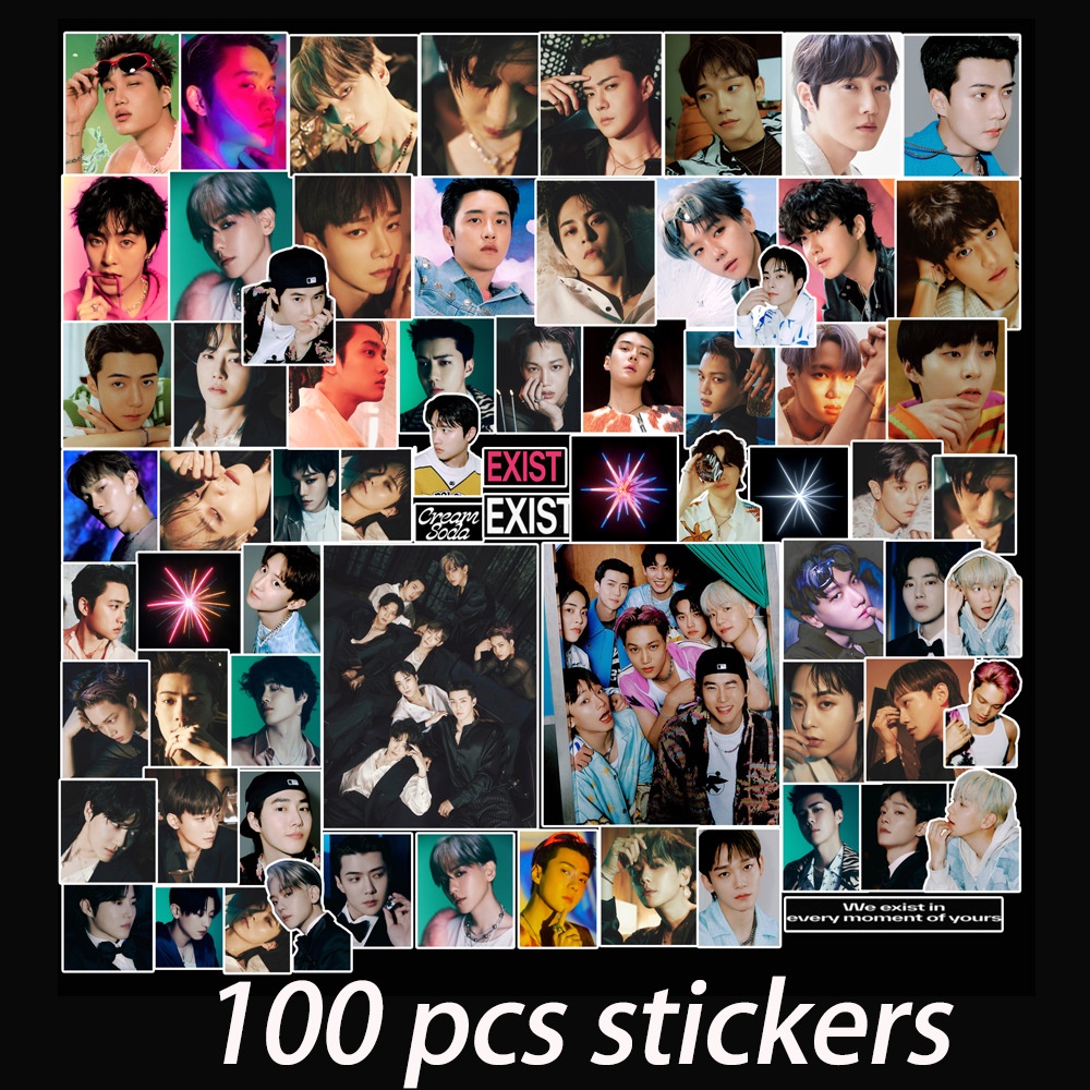 EXO : EXIST 100 pcs Waterproof Non Repeating Stickers Pack | Shopee ...