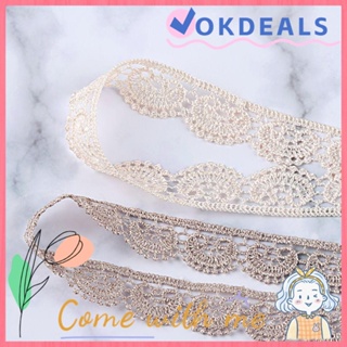 Gold Cotton Lace Apparel Sewing Fabric Trim Cotton Crocheted Handmade  Accessory