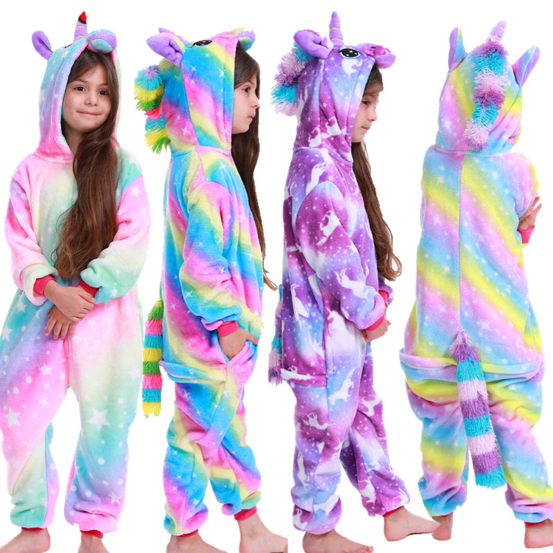 Kigurumi Viola Arcobaleno Unicorno Tutina Arcobaleno Pigiama - Foto 5