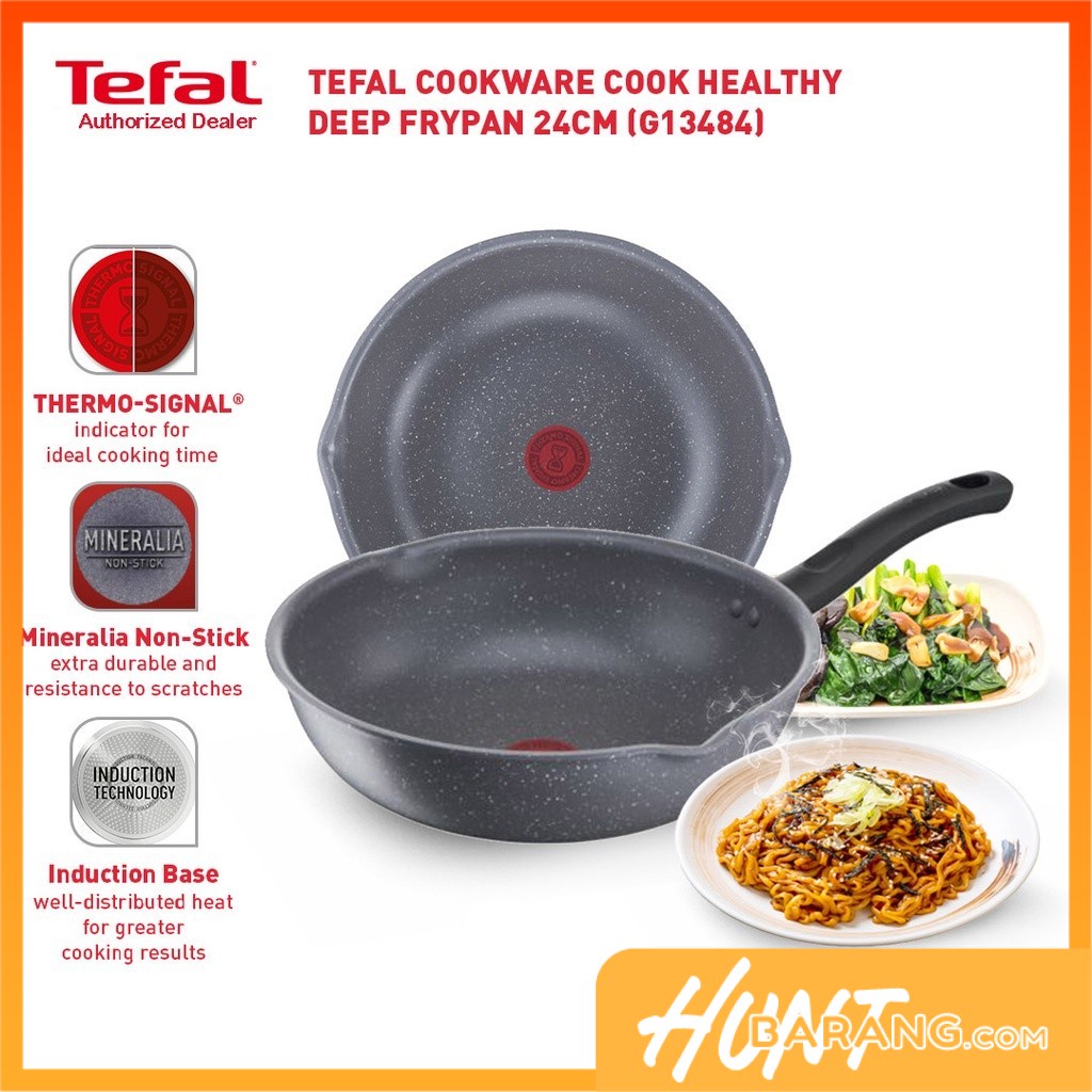Tefal Cookware Cook Healthy Deep Frypan 24cm (G13484) | Shopee Malaysia