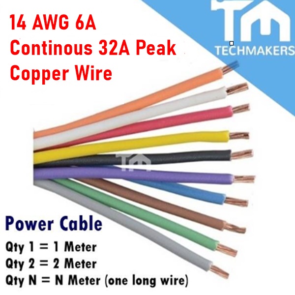 Wire 1 to 100 Meter 14AWG 6A 100% Copper  Multi-Stranded Hook Hookup Jumper PVC Cable RV RVB 1.5MM