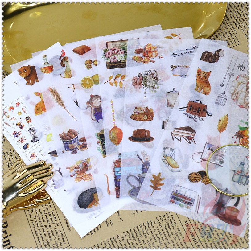 6Sheet/Set Original Retro Stickers DIY Fashion Accessories Rabbit Diary