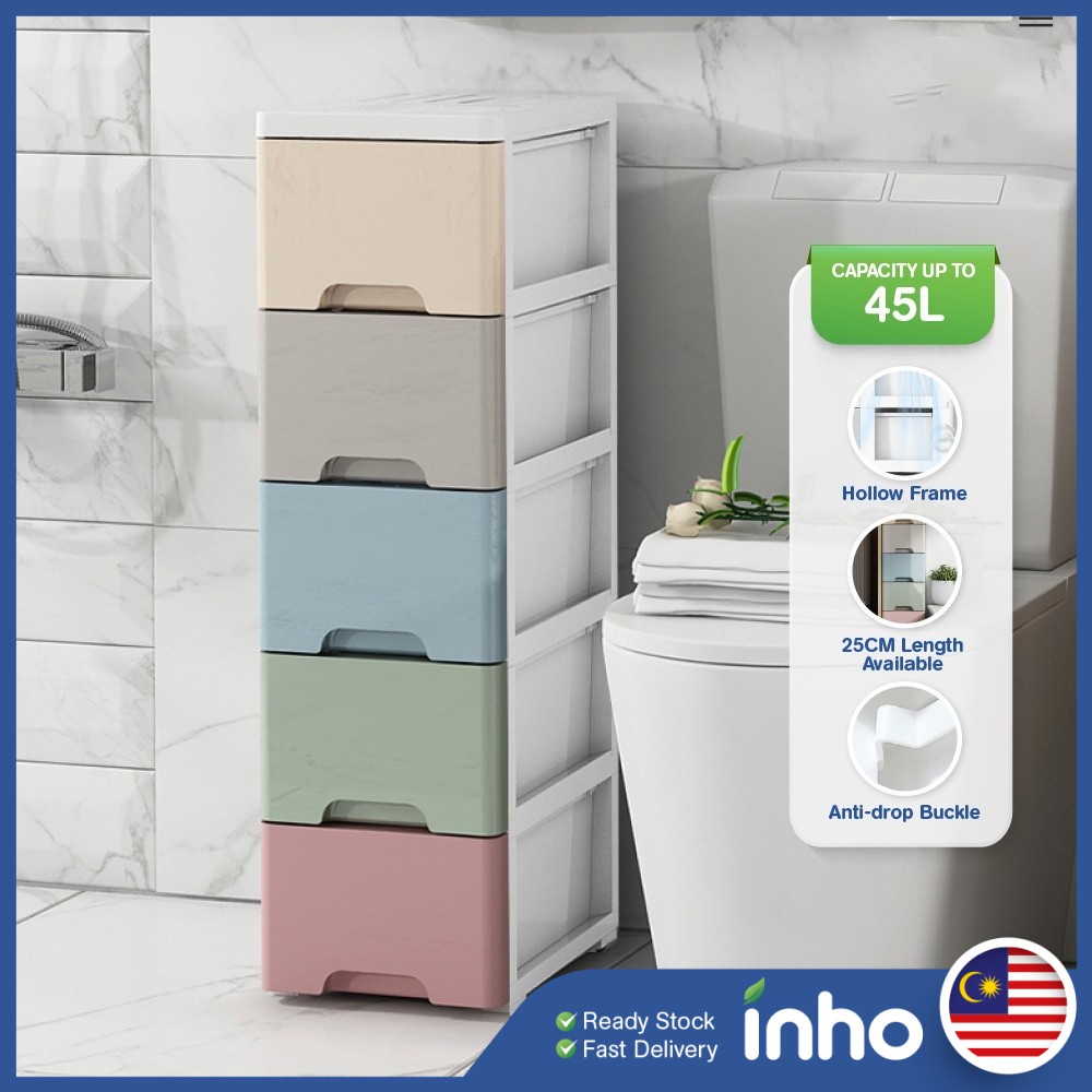 INHO 5 Layers MultiFunctional Storage Space Saving Narrow Style Plastic Smart