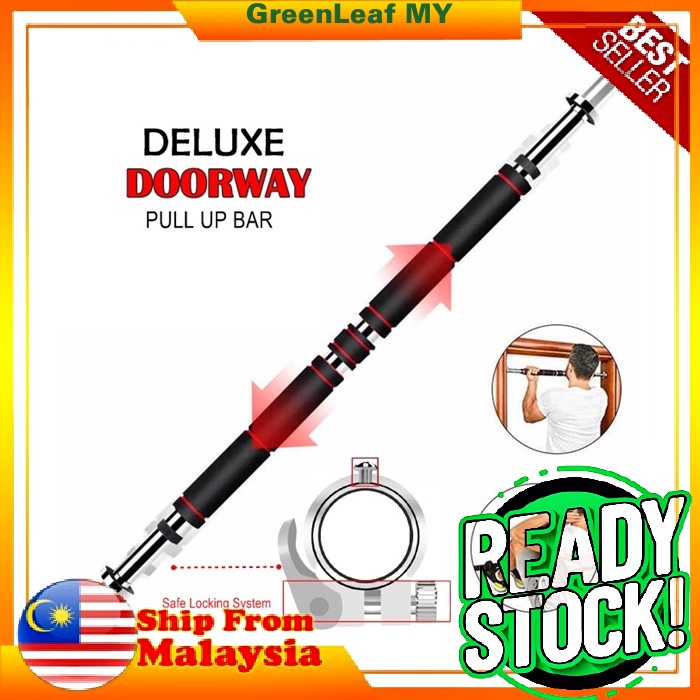 Doorway Pull Up Bar Steel/Hexagon Pad/Safety Lock/Foam Handle/200Kg
