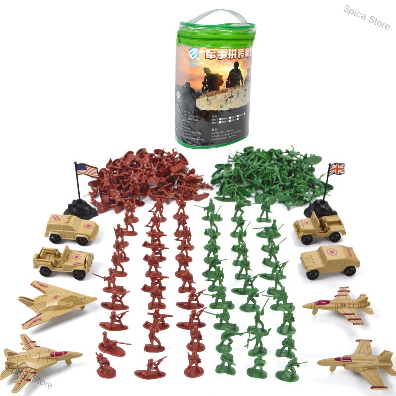 210pcs Mainan Askar Tentera Military Plastic Toy Children Boys Soldiers ...