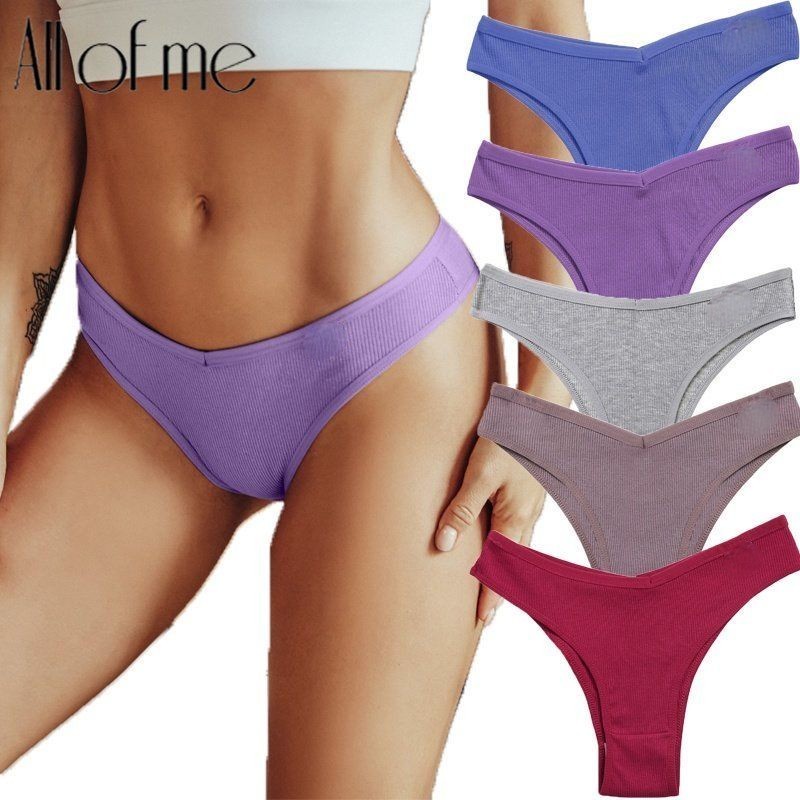 All of me Women Cotton Brazilian Panties M-XL Female T-back Underpants Sexy  V Waist Underwear Ladies Soft Bikini Panty